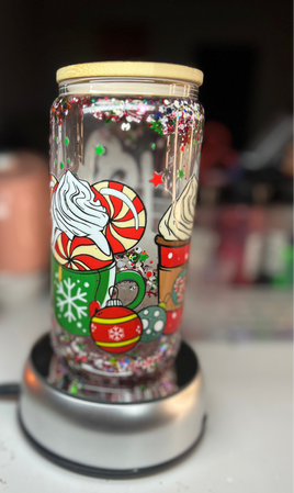 Glitter Globe Tumbler Christmas theme